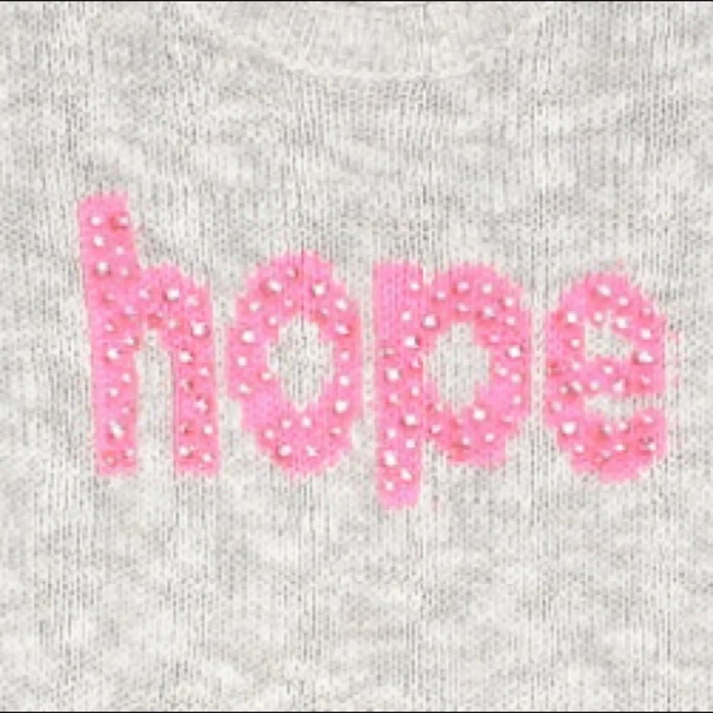 Justice Pullover Crew Neck Grey Sweater w “hope” on the front sz Youth 12 EUC